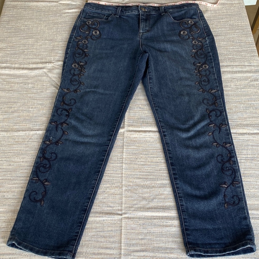 Style & Co. Embroidered Blue Jeans